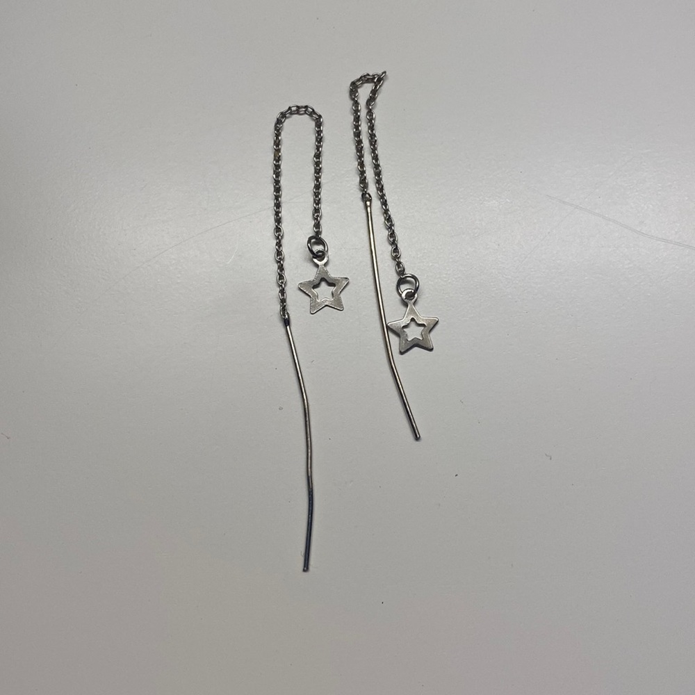 Star threader earrings